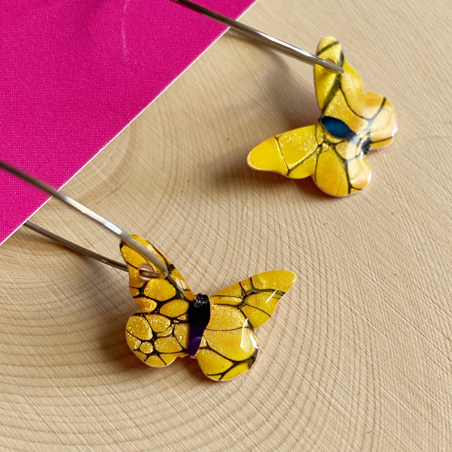 Butterflies | Hoop Earrings | Yellow