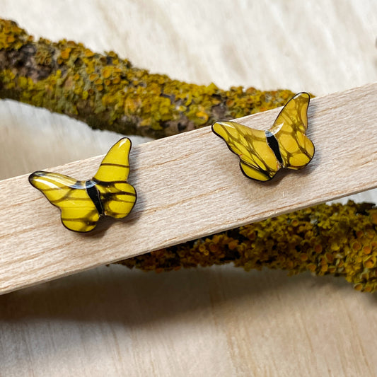 Butterflies | Mini Stud Earrings | Yellow