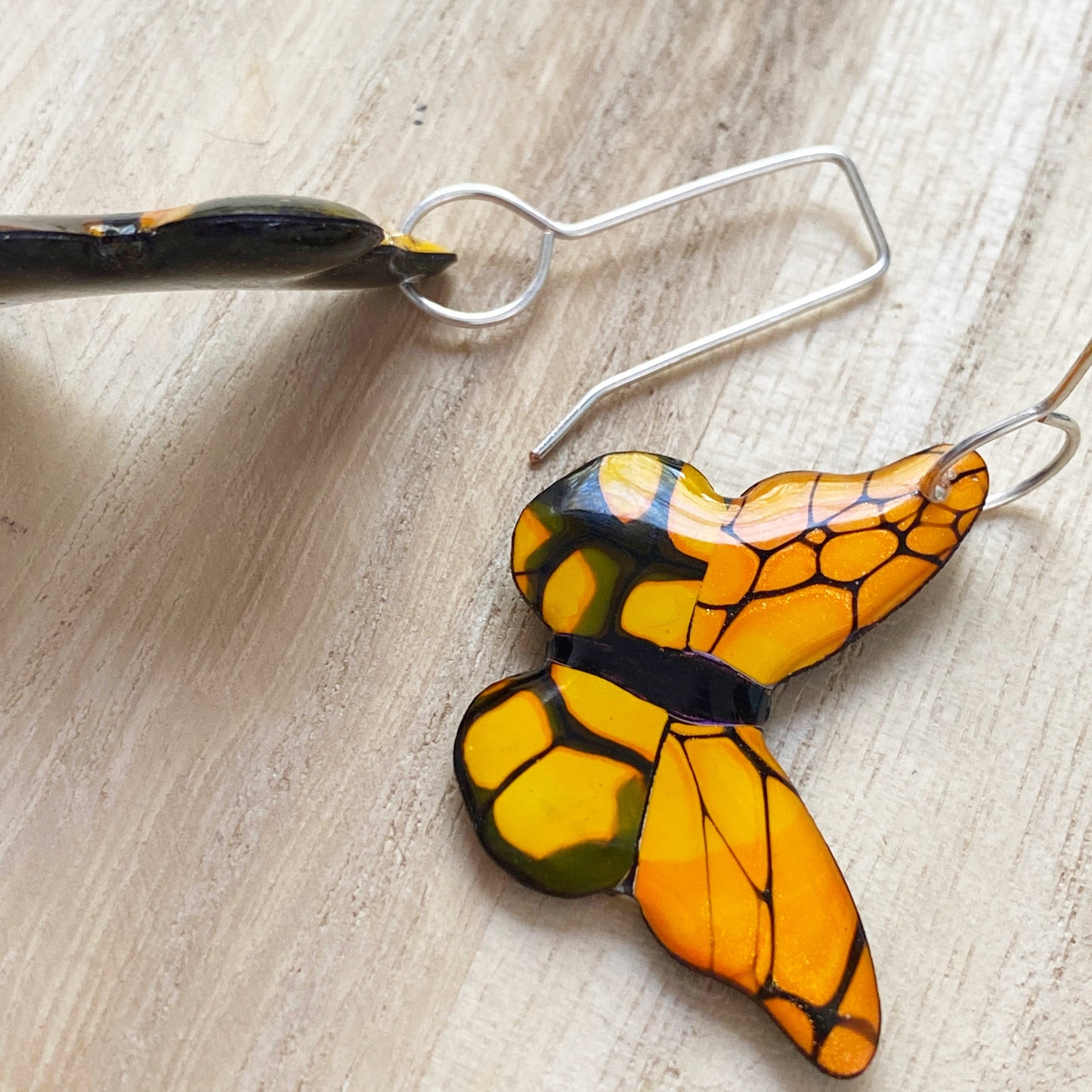 Butterfly Earrings | Yellow Orange | grand size