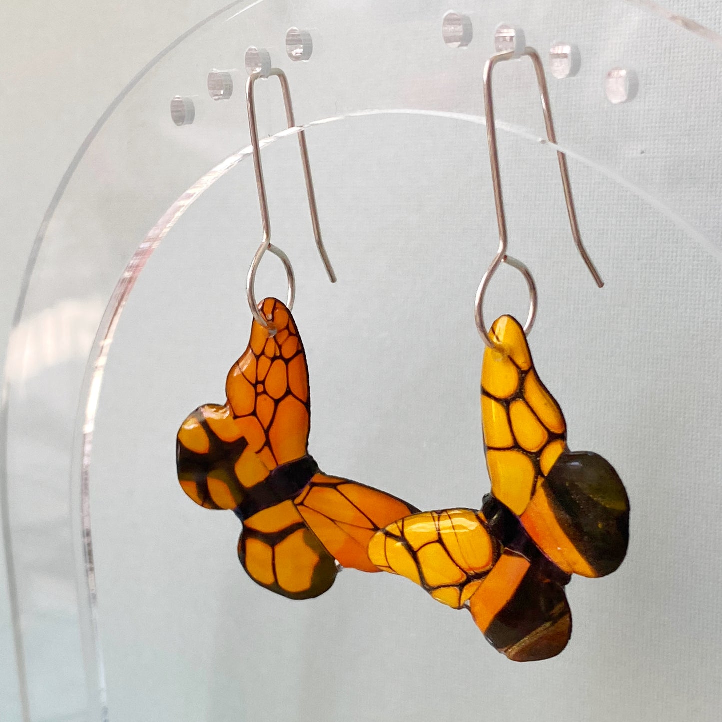 Butterfly Earrings | Yellow Orange | grand size