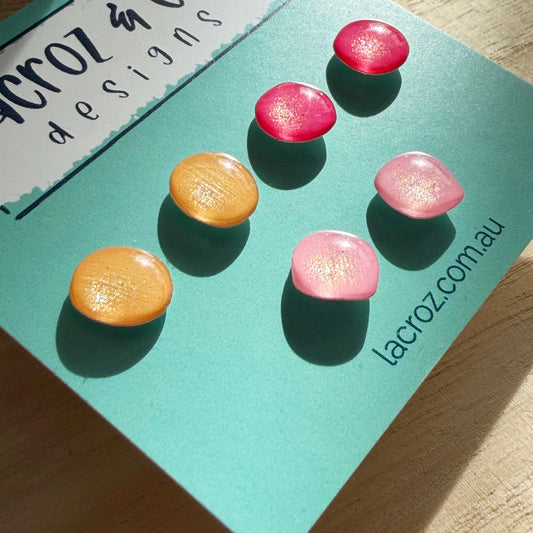 Stud Earring Sets | Yellow Pink