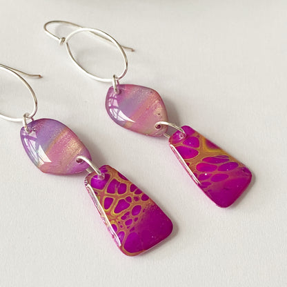 Fluid Art | Purple Dangle Earrings