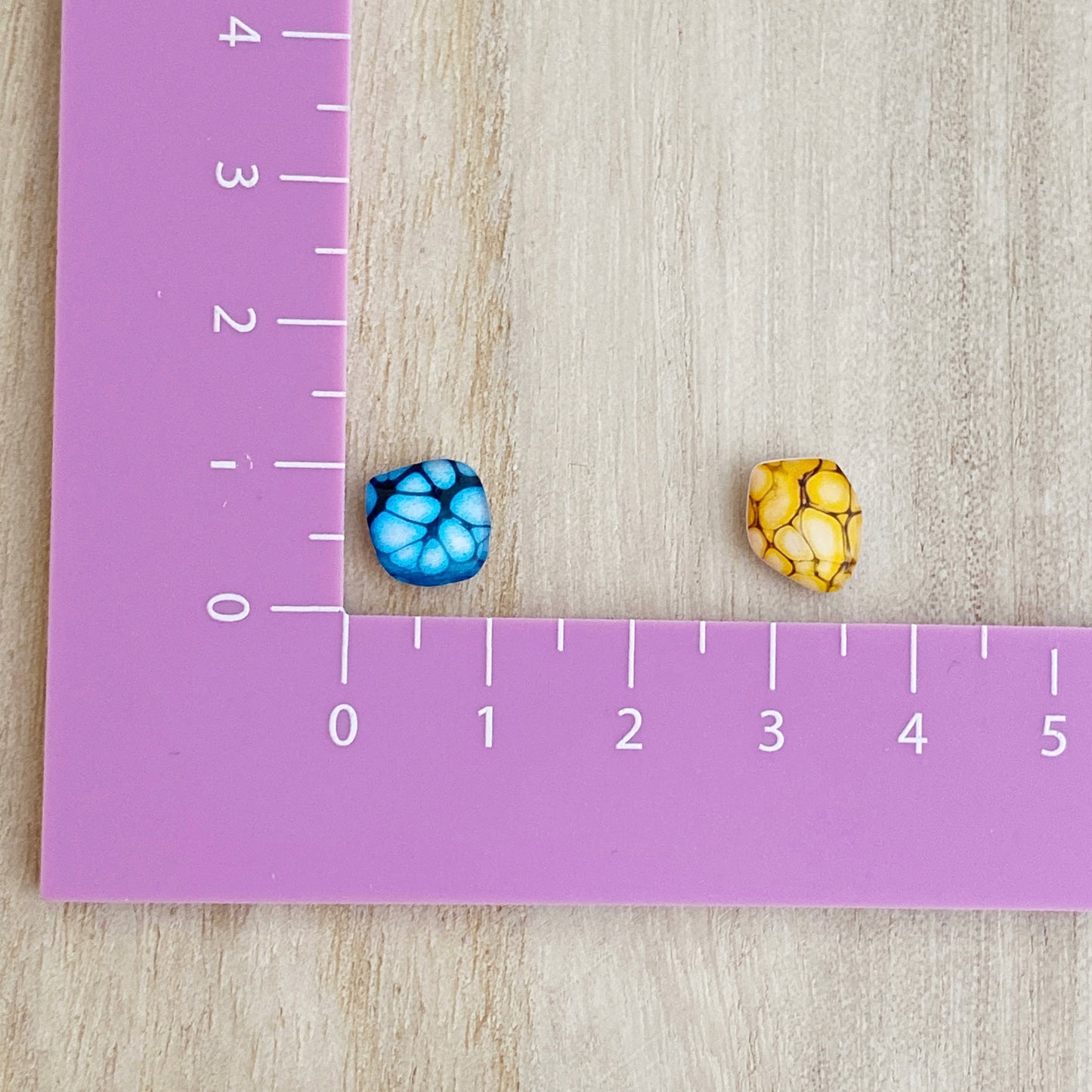 Mini Stud Earrings | Set of 2 | Blue and Yellow
