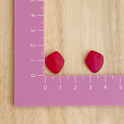 Small Stud Earrings | Dark Pink