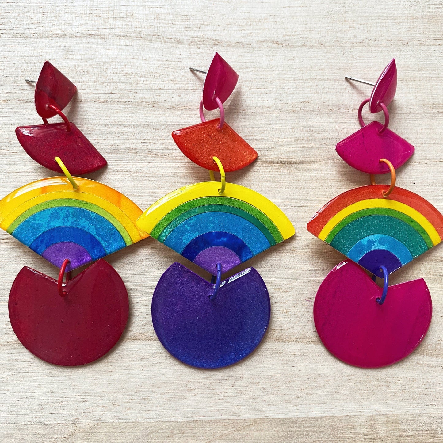 Lacroz Creations Earrings Alita | Red Rainbow Dangle Earrings