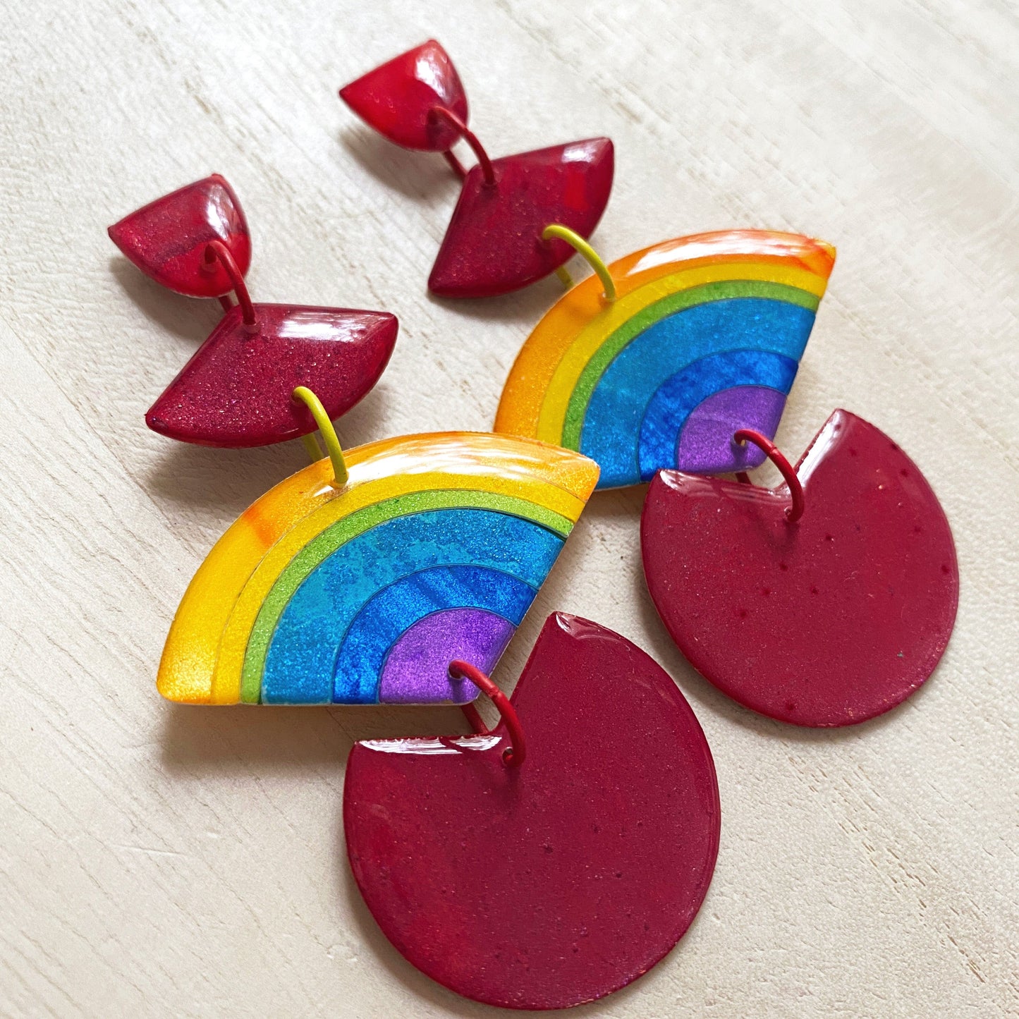Lacroz Creations Earrings Alita | Red Rainbow Dangle Earrings