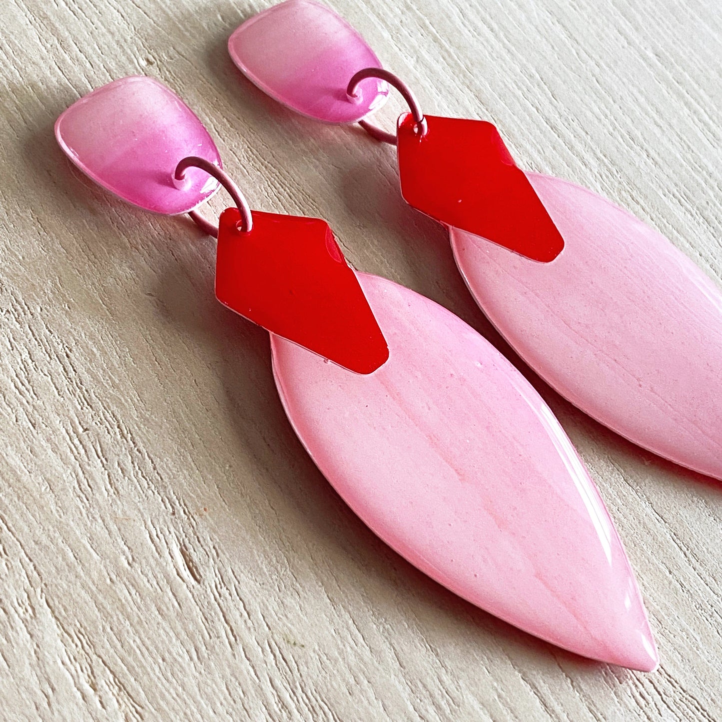 Lacroz Creations Earrings Ivy - Grand | Red Pink Teardrop Earrings