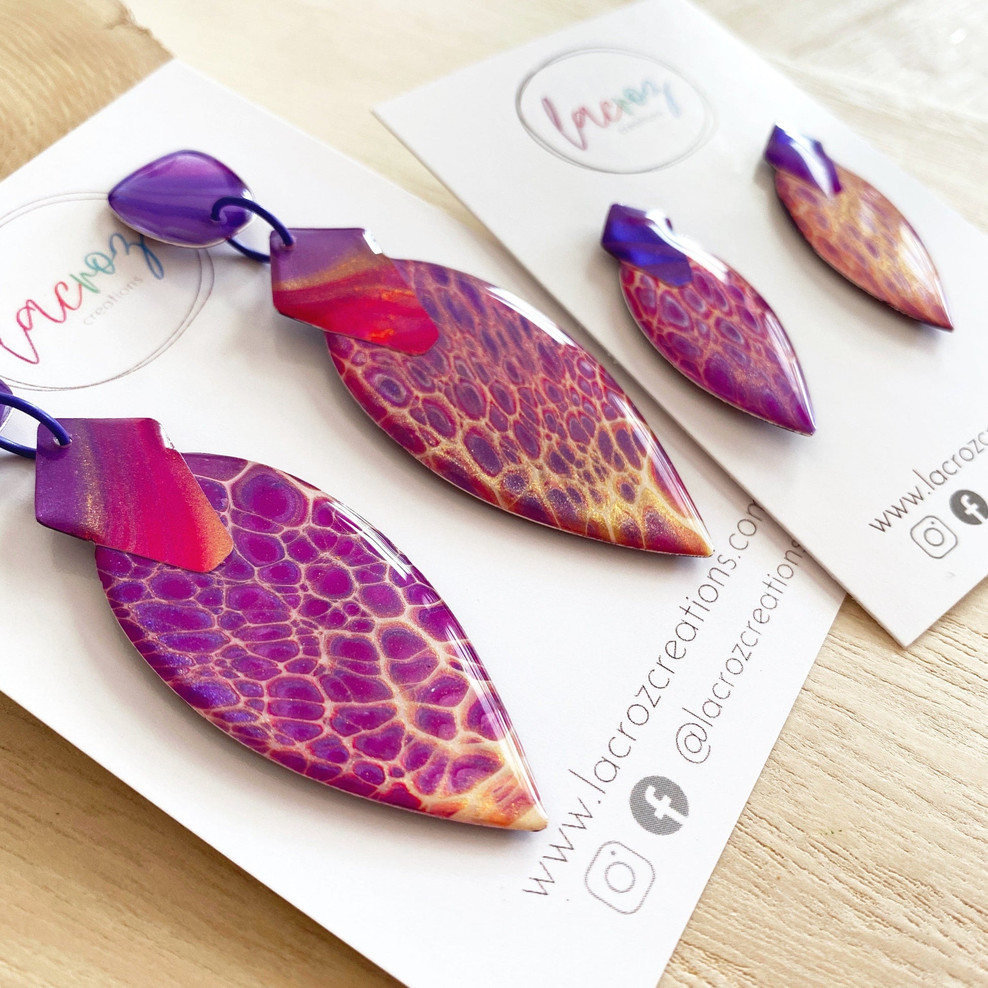 Lacroz Creations Earrings Ivy - Grand | Purple Teardrop Earrings