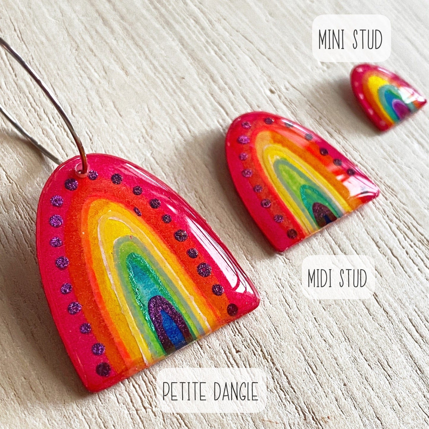 Lacroz Creations Earrings Rainbows | Midi Stud Earrings