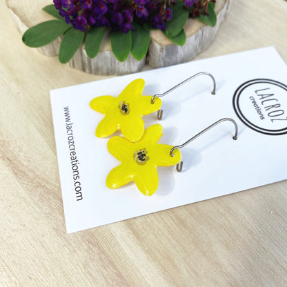 Lacroz Creations Earrings Summer Blooms - Petite | Yellow Daisy Earrings