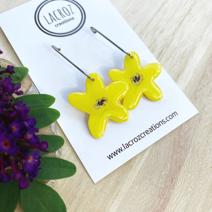 Lacroz Creations Earrings Summer Blooms - Petite | Yellow Daisy Earrings