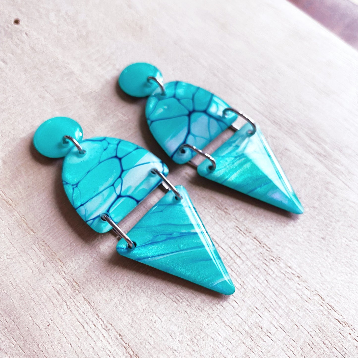 Lacroz Creations Earrings Turquoise Triangle Arch Dangle Earrings