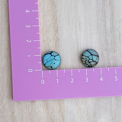 Small Stud Earrings | Turquoise and Black